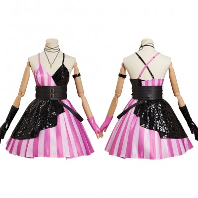 LoL Jinx Cosplay Arcane Kostüm Outfits Karneval Originell Goth Lolita Kleid Carnival Halloween