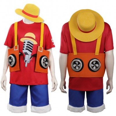 Monkey D. Luffy Cosplay One Piece Film Red Kostüm Karneval Outfits Halloween