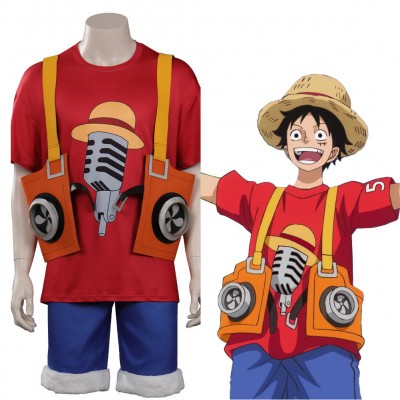 One Piece Film Red 2022 Monkey D. Luffy Karneval Outfits Cosplay Kostüm Halloween