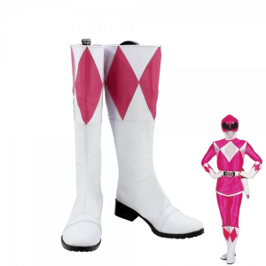 Mighty Morphin Rosa Power Rangers Kimberly Hart Cosplay Schuhe Stiefel Halloween