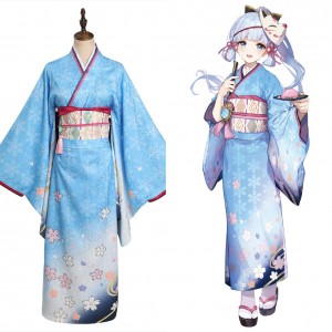 Genshin Impact x Sweets Paradise Kamisato Ayaka Outfits Karneval Kimono Cosplay Kostüm Halloween