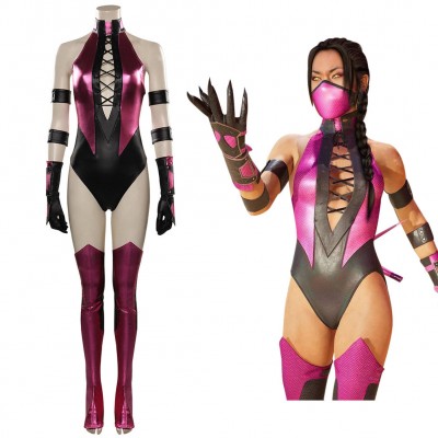 Mortal Kombat Mileena Cosplay Sexy Kostüm Outfits Karneval Jumpsuit Carnival Halloween