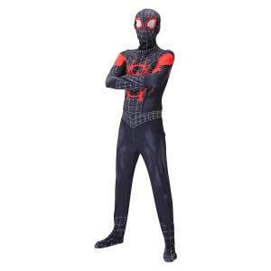 SpiderMan: Into the Spider Verse Miles Morales Outfits Karneval Jumpsuit Cosplay Kostüm Carnival Halloween