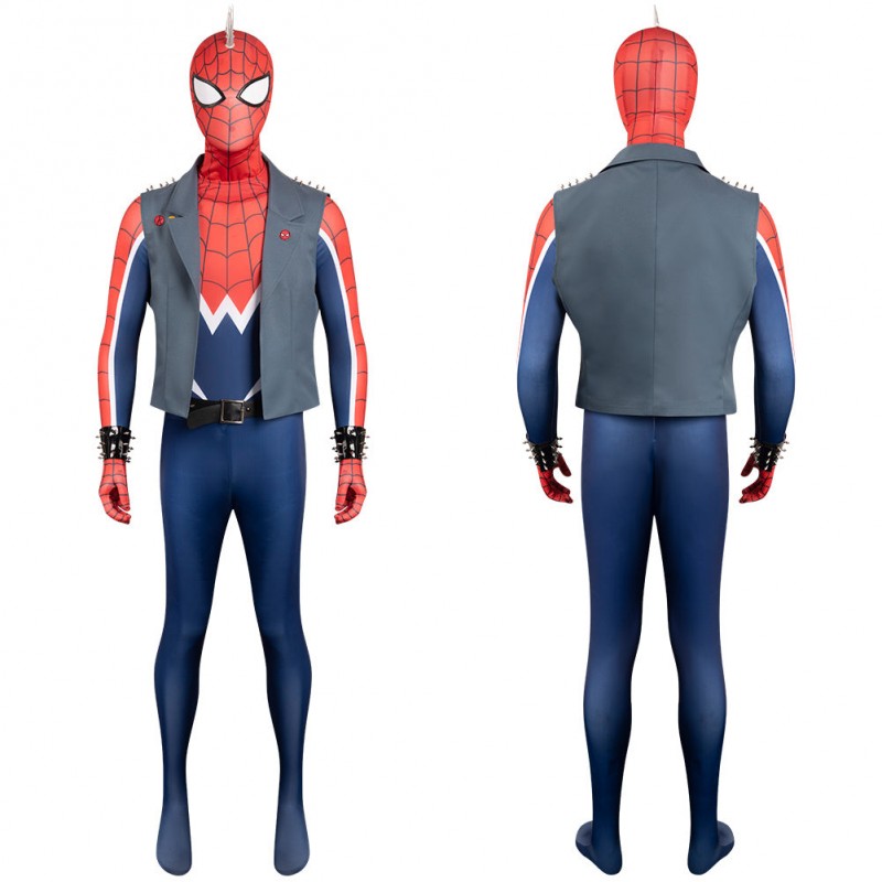 SpiderMan: Across The SpiderVerse Spider Punk Overall Kostüm Cosplay Karneval Jumpsuit Carnival Halloween
