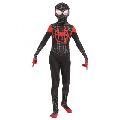 SpiderMan: Into the SpiderVerse SpiderMan: A New Universe Miles Morales Jumpsuit für Kinder Jungen Strampler Kostüm Halloween