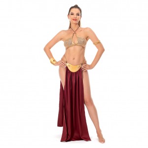 Star Wars: Return of the Jedi Leia Karneval Slave Leia Metal Bikini Cosplay Kostüm Halloween
