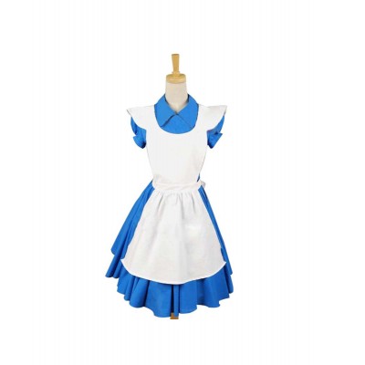 Alice In Wonderland Tim Burton Alice Kleid Dienstmädchen Kleid Cosplay Kostüm Halloween