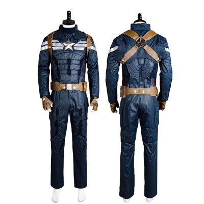 Captain America 2 Winter Soldier The Return of the First Avenger Steve Rogers Uniform Outfit Cosplay Kostüm Halloween