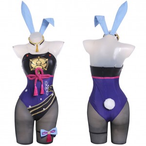 Kamisato Ayaka Cosplay Genshin Impact Kostüm Karneval Bunny Girl Jumpsuit Halloween