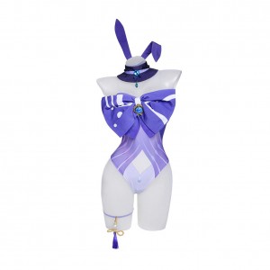 Genshin Impact Sangonomiya Kokomi Bunny Girl Bodysuit Karneval Outfits Cosplay Kostüm Halloween
