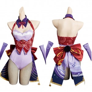 Genshin Impact Beelzebul Raiden Shogun Cosplay Bunny Girl Kostüm Karneval Outfits Carnival Halloween