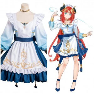 Genshin Impact Cosplay Nilou Maid Dress Kostüm Karneval originell Kleid Halloween