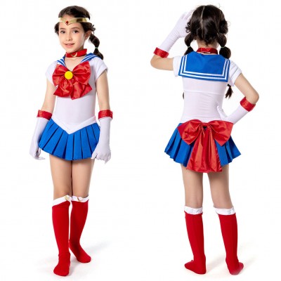 Sailor Moon Kinder Tsukino Usagi Kostüm Mädchen Karneval Kostüm Halloween