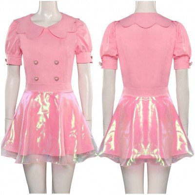 Film Barbie 2023 originell rosa Kleid auch für Alltag Cosplay Kostüm Carnival Halloween