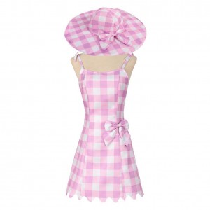 Barbie Film 2023 rosa Kleid Margot Robbie mit Hut Cosplay Kostüm