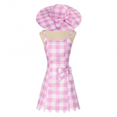 Barbie Film 2023 rosa Kleid Margot Robbie mit Hut Cosplay Kostüm