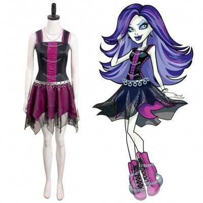 Monster High Cosplay Spectra Vondergeist Kostüm Karneval Kleid Carnival Halloween
