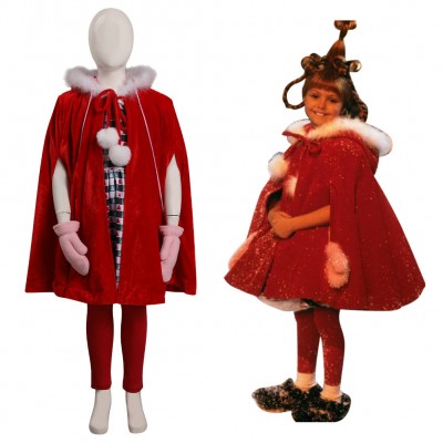Kinder Cindy Cindy Lou Who Outfits Karneval Weihnachten Kleid Cosplay Kostüm Halloween