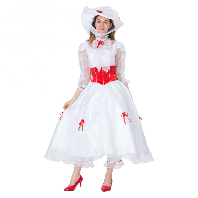 Mary Poppins Kleid Cospaly Kostüm Damen Kleid Erwachsene Halloween