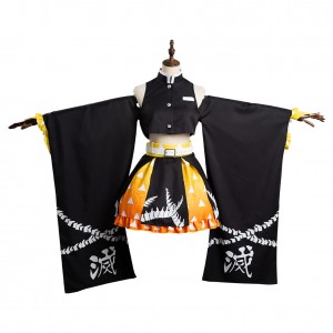 Agatsuma Zenitsu Cosplay Kimono Karneval Damen Outfits Carnival Halloween
