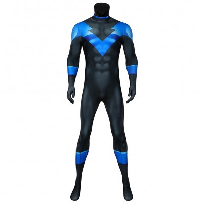 Dick Grayson Nightwing Outfits Karneval Jumpsuit Cosplay Kostüm Carnival Halloween
