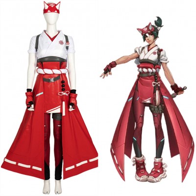 Kiriko Kamori Cosplay OW Overwatch Kostüm Karneval Outfits Carnival Halloween