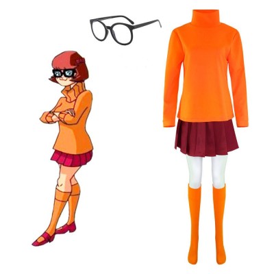 ScoobyDoo Velma Dinkley Karneval Kostüm Cosplay Kostüm Halloween
