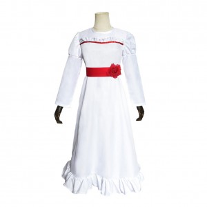Kinder Mädchen Annabelle Film Kleid Weiß Karneval Cosplay Kostüm